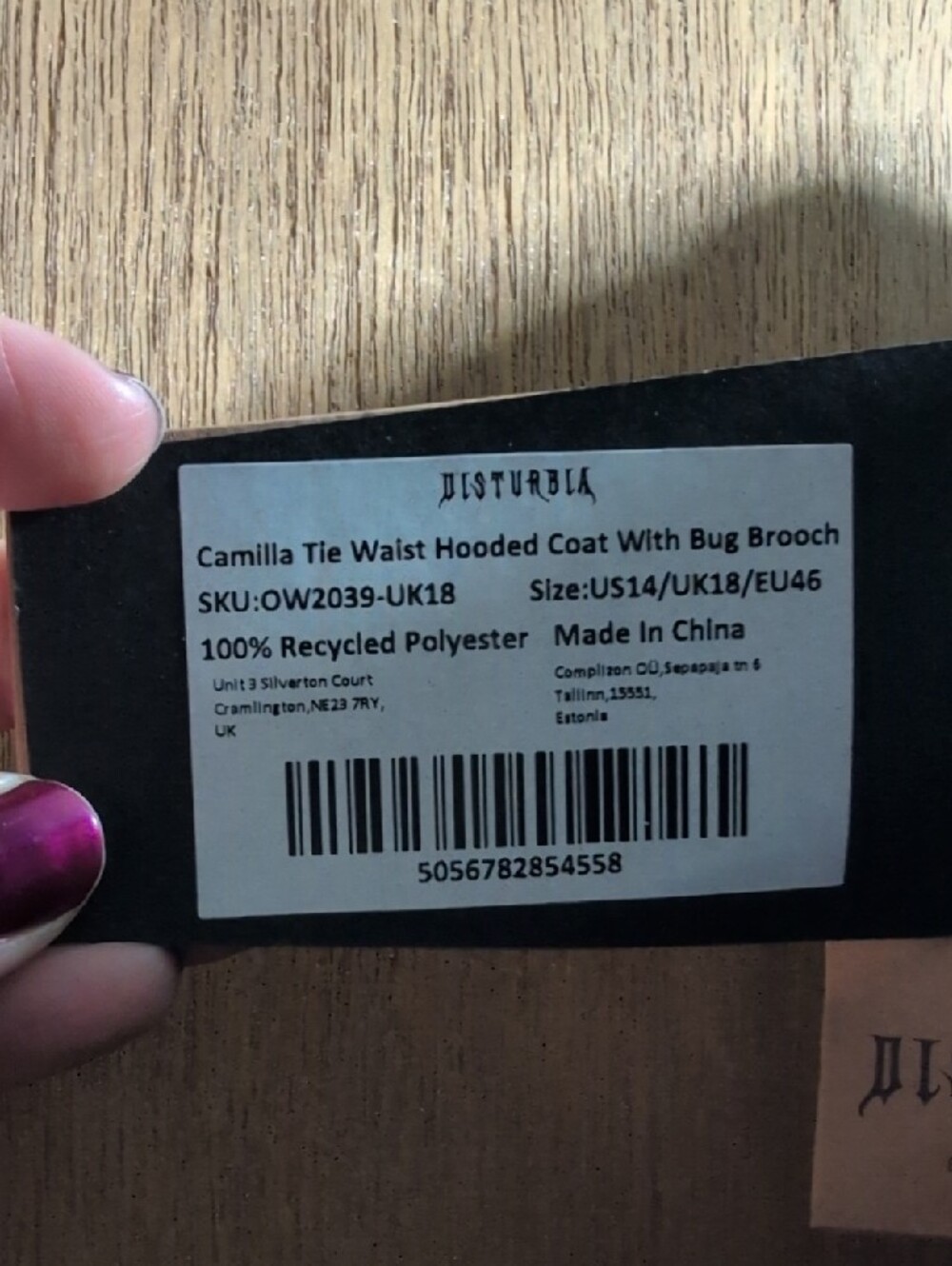 Black Hooded Fit-and-Flare Wool Coat with Waist Tie - Picture 2 of 2